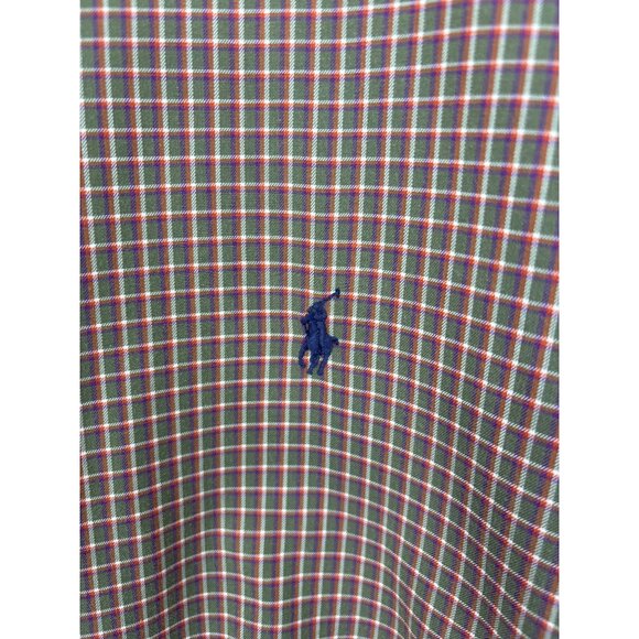 Ralph Lauren Mens Classic Fit Plaid Button Down Long Sleeve Shirt Pony Large - Picture 3 of 7